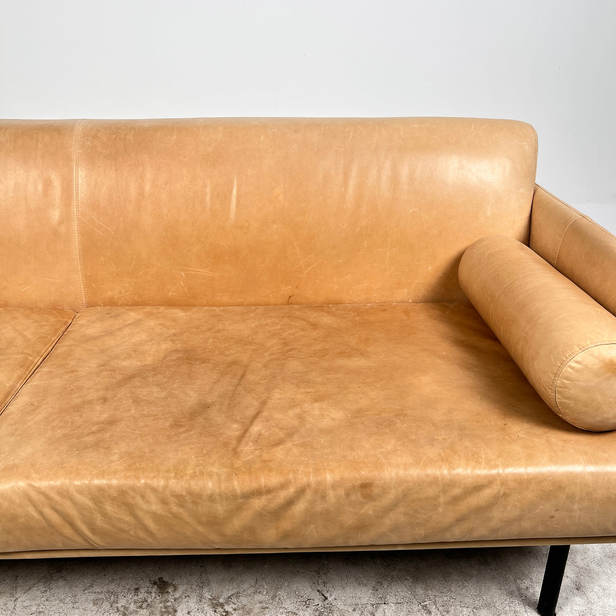 Gus Cognac leather Sofa Couch. Aniline leather 3 seater couch. Delivery available
