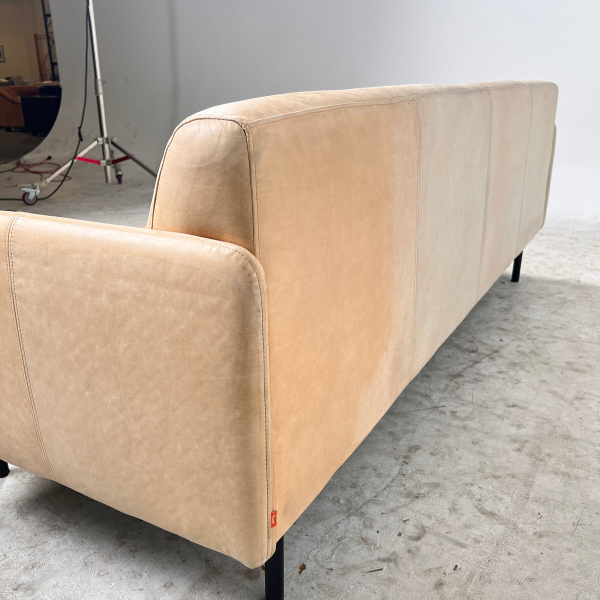 Gus Cognac leather Sofa Couch. Aniline leather 3 seater couch. Delivery available