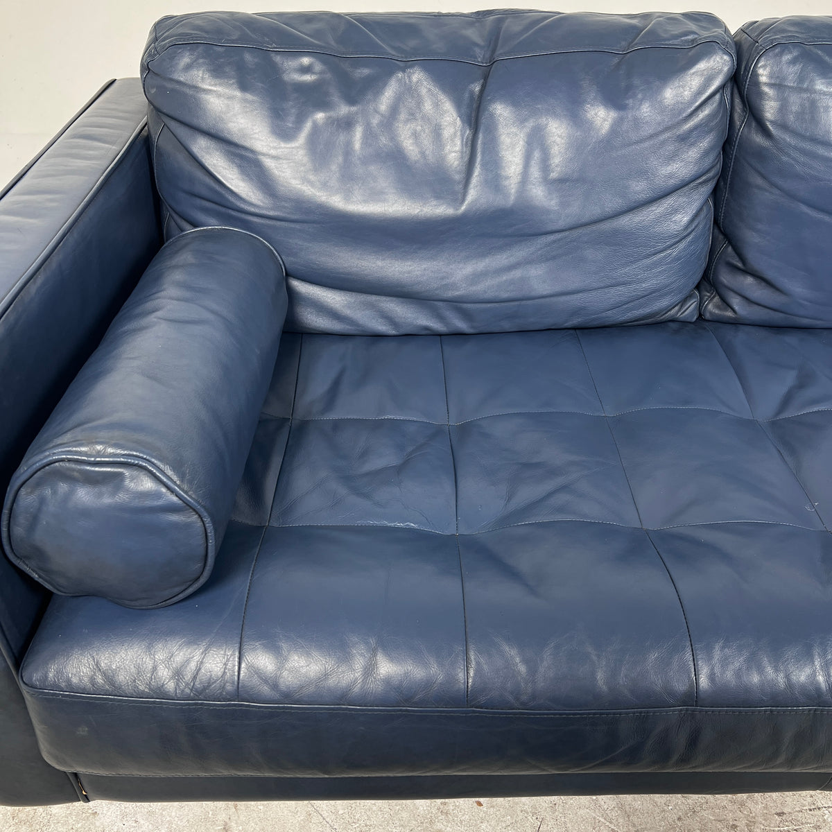 Article Sven Leather Sectional. Blue L shaped sofa couch. Delivery available