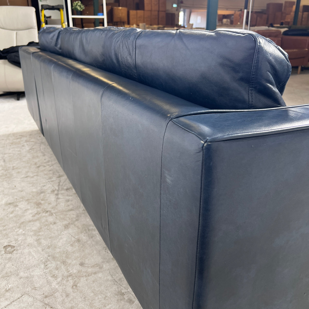 Article Sven Leather Sectional. Blue L shaped sofa couch. Delivery available