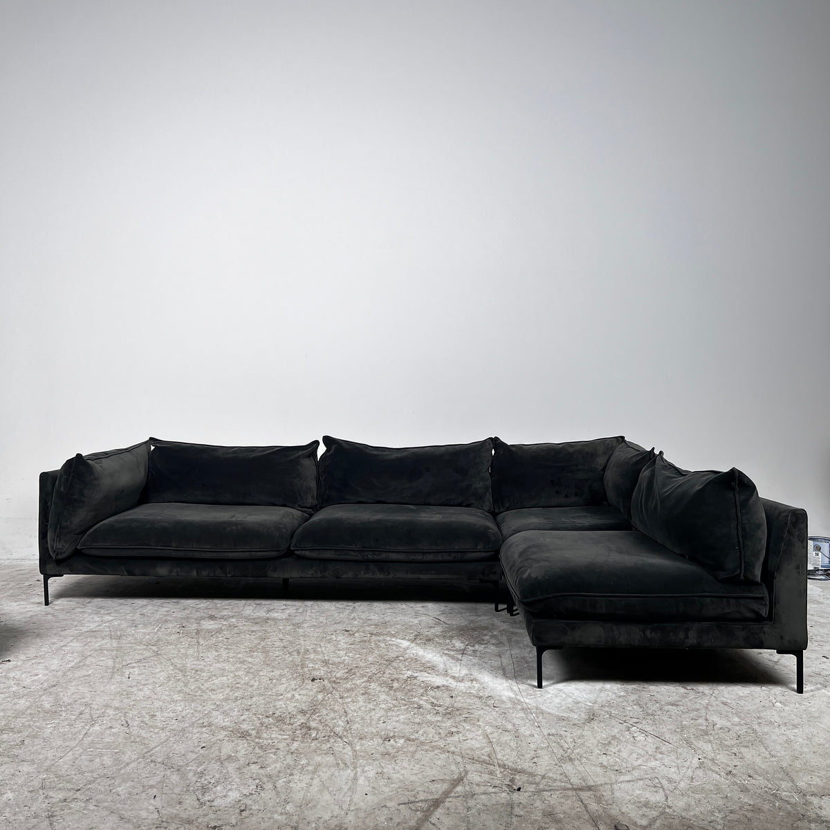 Kode Velvet Sectional. High end L shaped sofa couch. delivery available