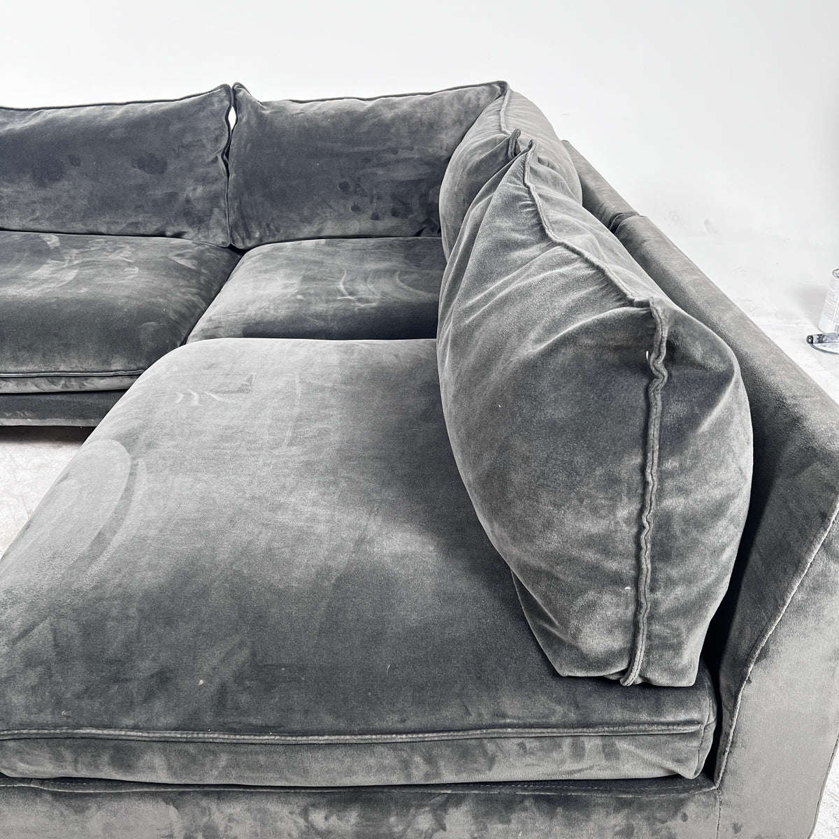 Kode Velvet Sectional. High end L shaped sofa couch. delivery available