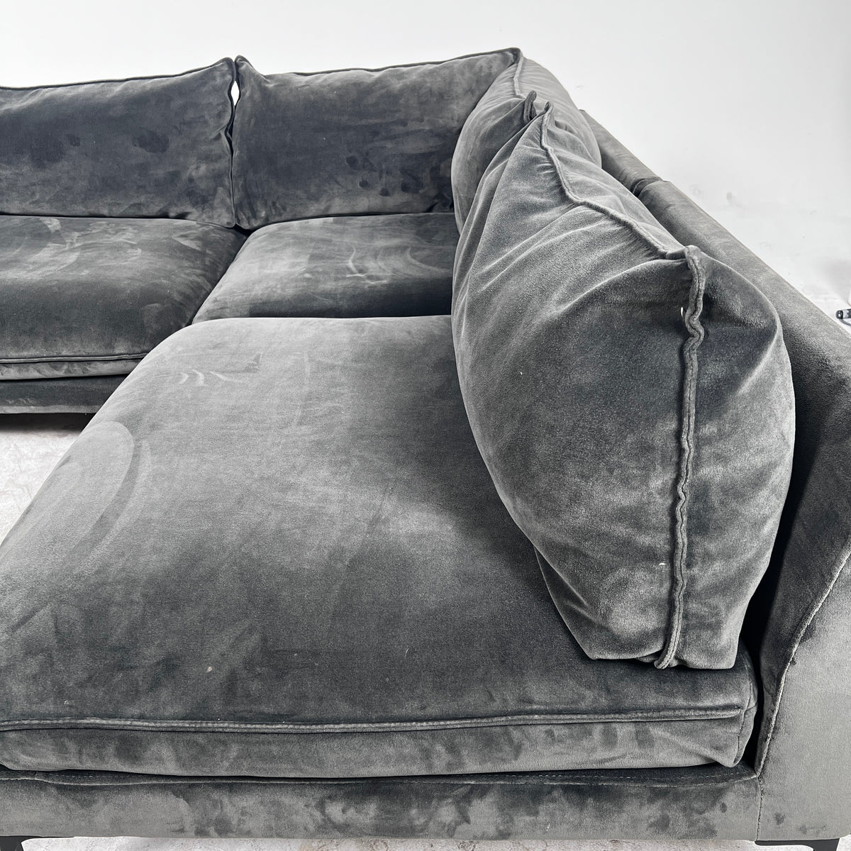 Kode Velvet Sectional. High end L shaped sofa couch. delivery available