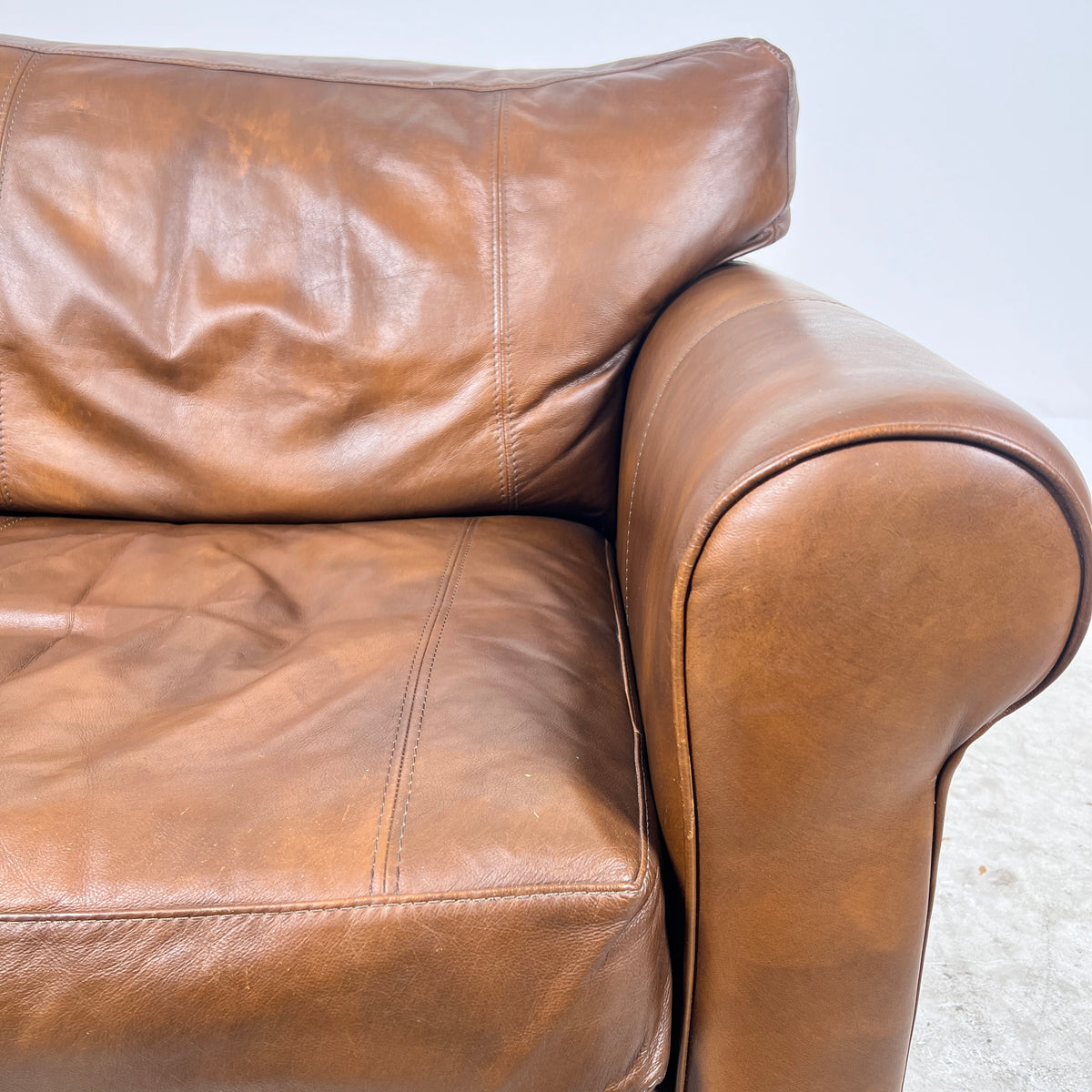 Genuine Leather Armchair. Rolled arms cigar style chair. delivery available