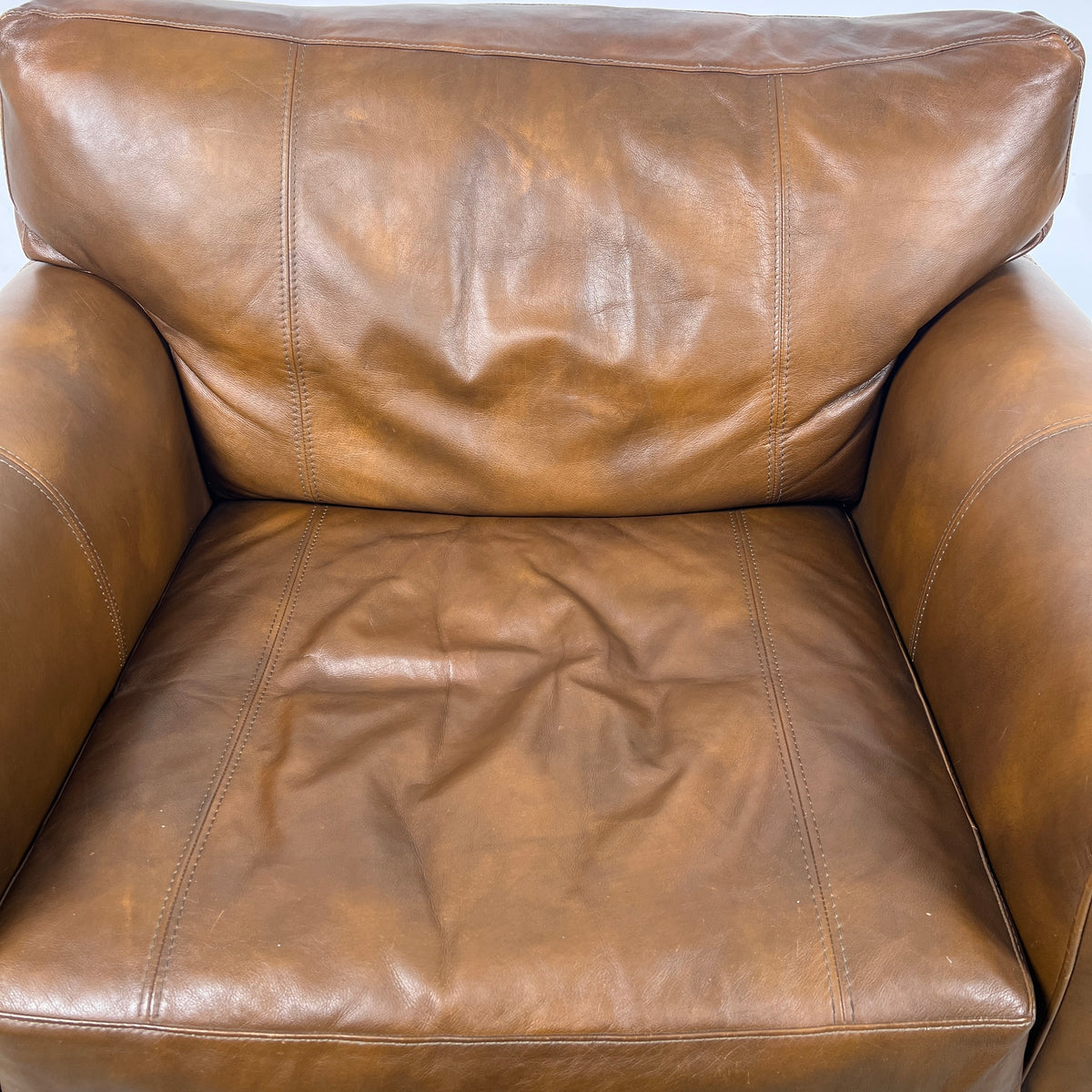 Genuine Leather Armchair. Rolled arms cigar style chair. delivery available