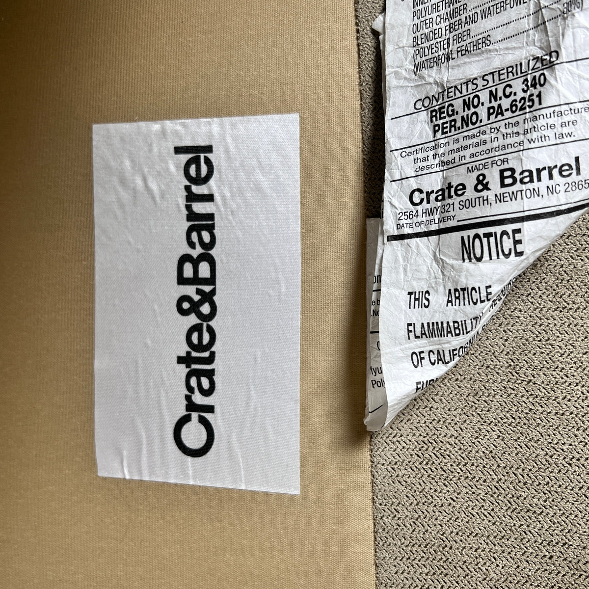 Crate And Barrel Sectional. L shaped sofa couch. Delivery available