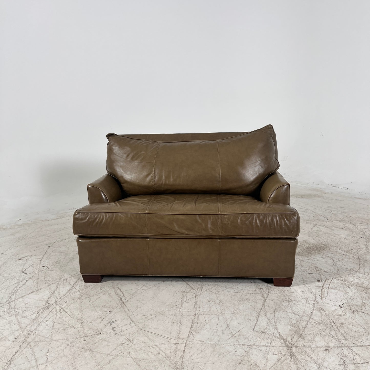 Pottery Barn Oversized leather chair. Giant vintage chair.