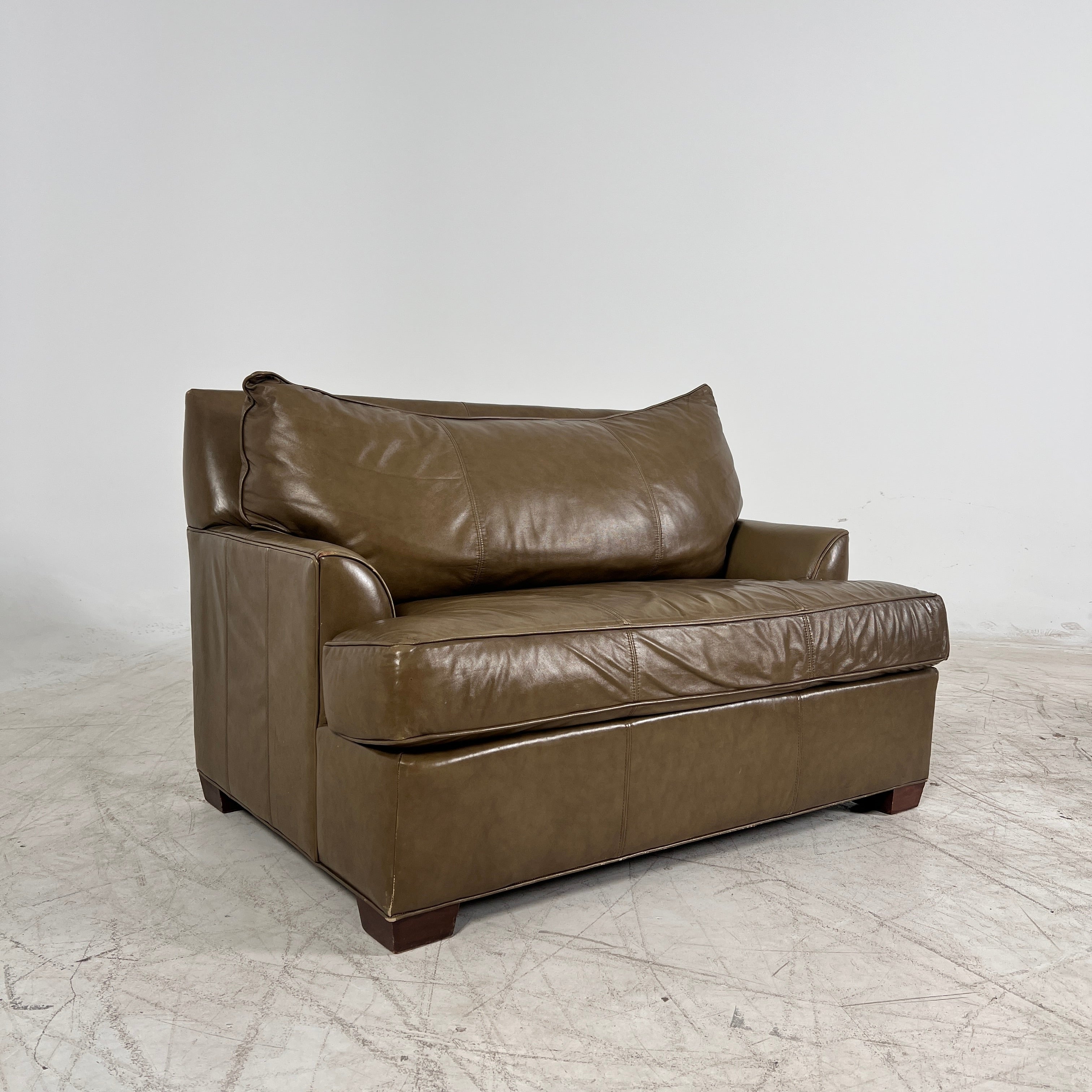 Pottery Barn Oversized leather chair. Giant vintage chair.