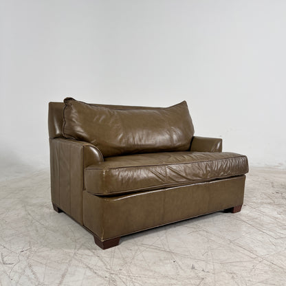Pottery Barn Oversized leather chair. Giant vintage chair.