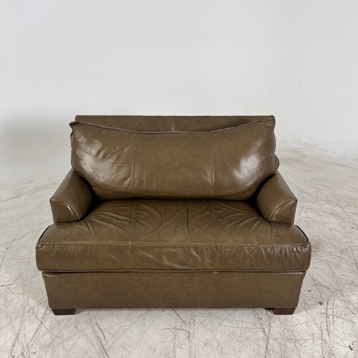 Pottery Barn Oversized leather chair. Giant vintage chair.