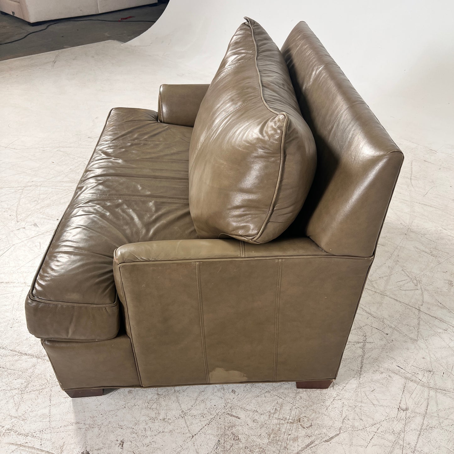 Pottery Barn Oversized leather chair. Giant vintage chair.