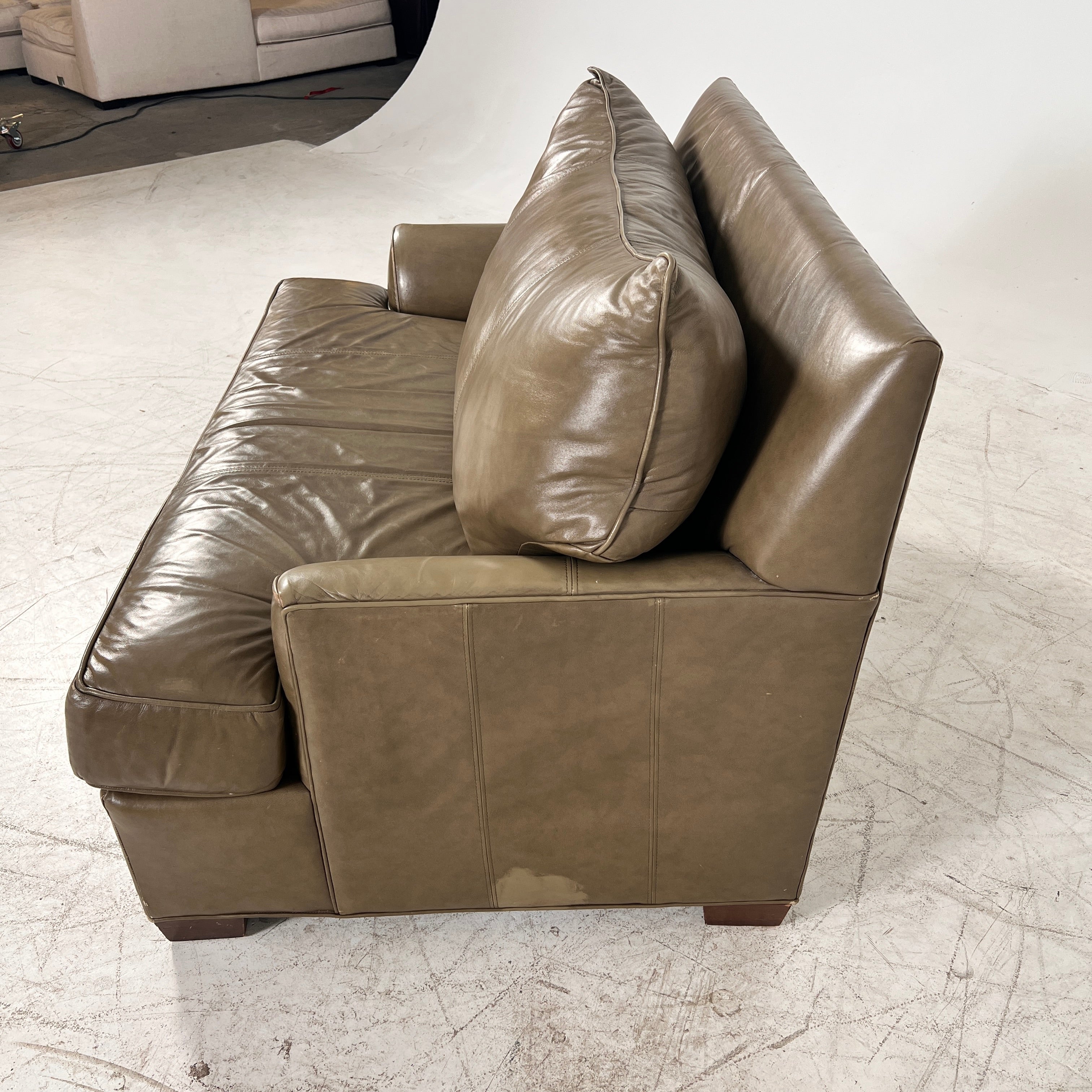Pottery Barn Oversized leather chair. Giant vintage chair.