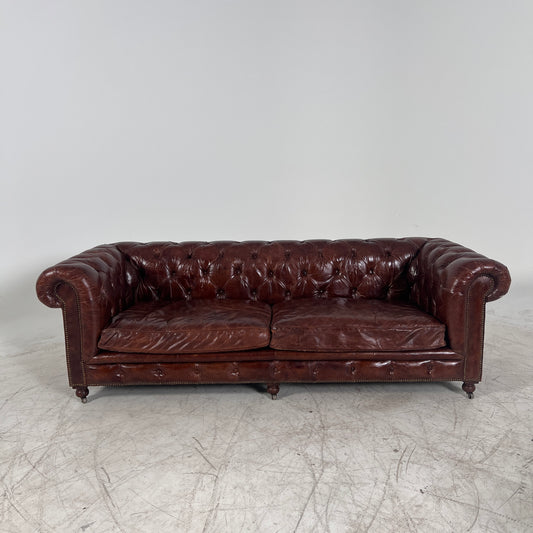 Restoration Hardware Chesterfield leather Sofa couch. Leather Rh