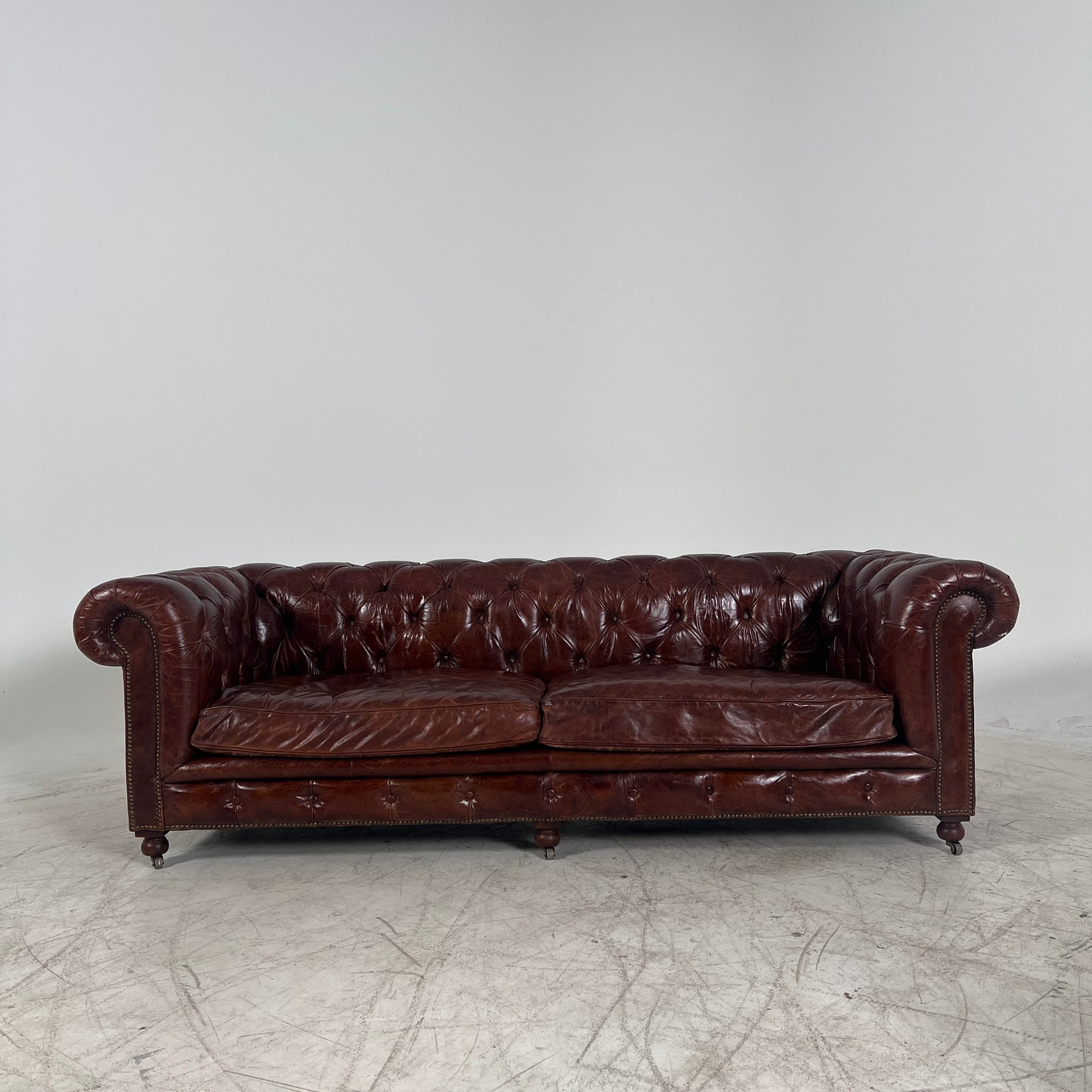 Restoration Hardware Chesterfield leather Sofa couch. Leather Rh
