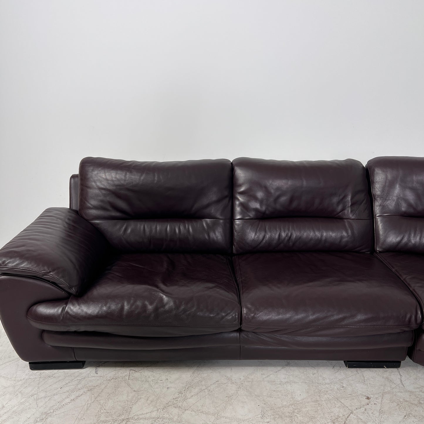 Genuine leather Sectional. Large L shaped sofa couch.