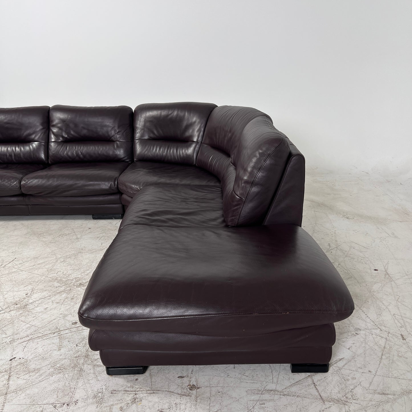 Genuine leather Sectional. Large L shaped sofa couch.