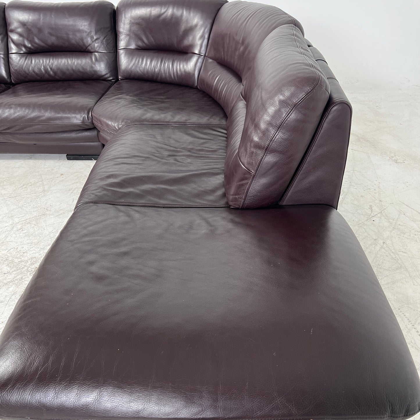 Genuine leather Sectional. Large L shaped sofa couch.