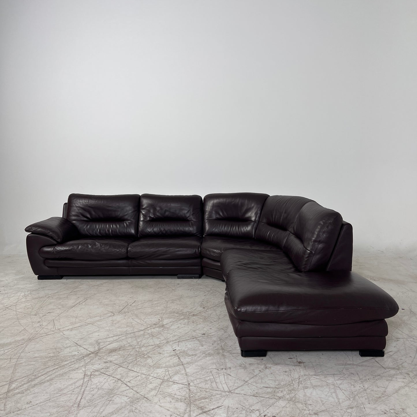 Genuine leather Sectional. Large L shaped sofa couch.