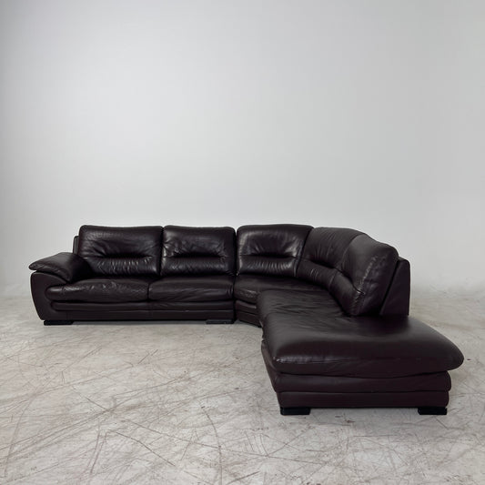 Genuine leather Sectional. Large L shaped sofa couch.