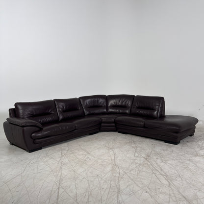 Genuine leather Sectional. Large L shaped sofa couch.