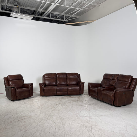 ower Reclining Sofa set. Leather 3+2+1 reclining couch set.