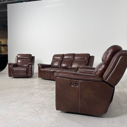 ower Reclining Sofa set. Leather 3+2+1 reclining couch set.