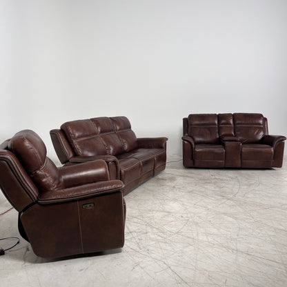 ower Reclining Sofa set. Leather 3+2+1 reclining couch set.