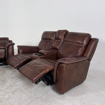 ower Reclining Sofa set. Leather 3+2+1 reclining couch set.