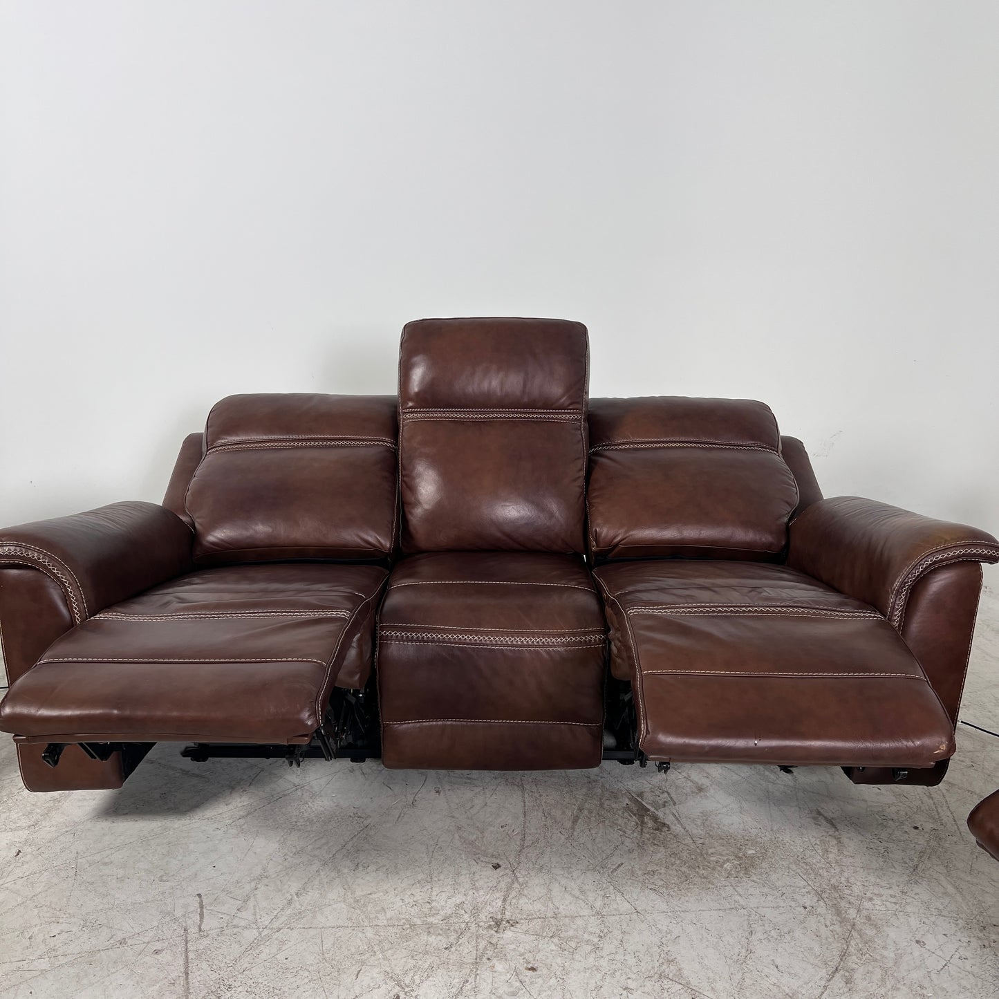 ower Reclining Sofa set. Leather 3+2+1 reclining couch set.