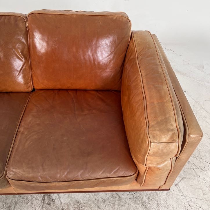 MCM Leather Sofa couch. Structube Rowan leather sofa.