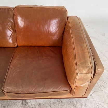 MCM Leather Sofa couch. Structube Rowan leather sofa.