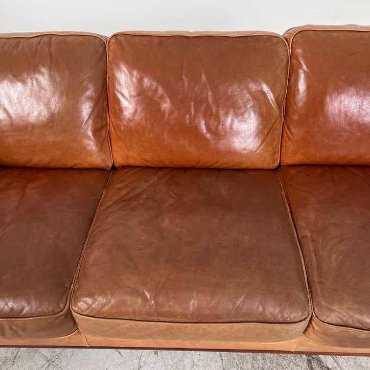 MCM Leather Sofa couch. Structube Rowan leather sofa.