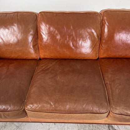 MCM Leather Sofa couch. Structube Rowan leather sofa.