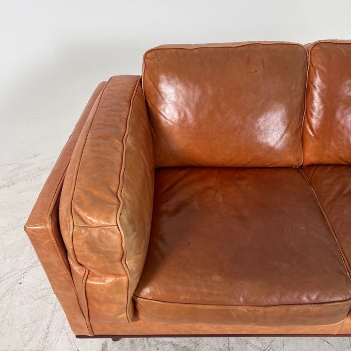 MCM Leather Sofa couch. Structube Rowan leather sofa.