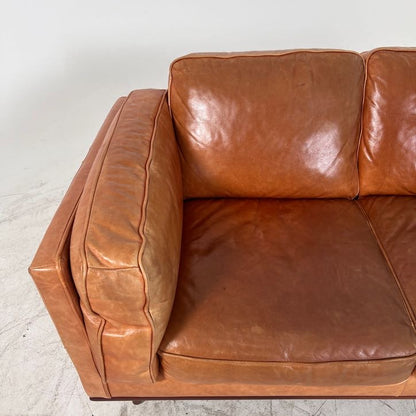 MCM Leather Sofa couch. Structube Rowan leather sofa.