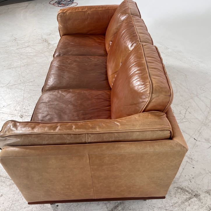 MCM Leather Sofa couch. Structube Rowan leather sofa.