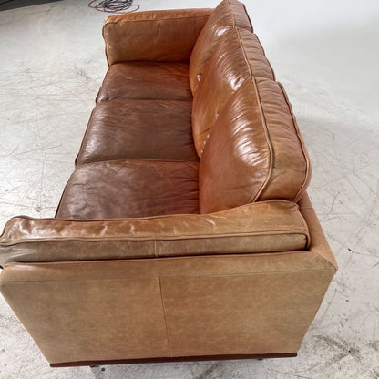 MCM Leather Sofa couch. Structube Rowan leather sofa.