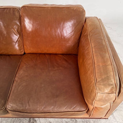 MCM Leather Sofa couch. Structube Rowan leather sofa.