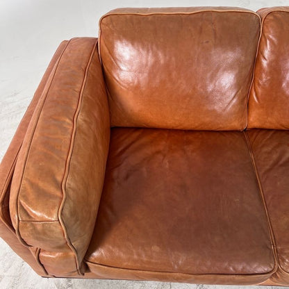 MCM Leather Sofa couch. Structube Rowan leather sofa.