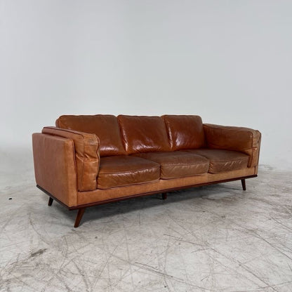 MCM Leather Sofa couch. Structube Rowan leather sofa.