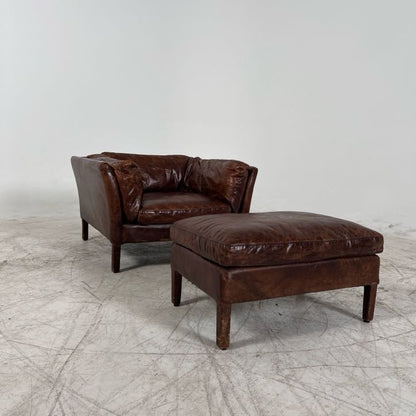 Restoration Hardware Soderham Chair + ottoman. RH Armchair.