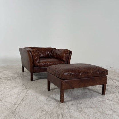 Restoration Hardware Soderham Chair + ottoman. RH Armchair.