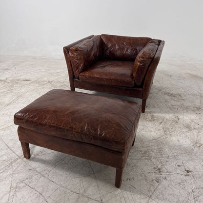 Restoration Hardware Soderham Chair + ottoman. RH Armchair.