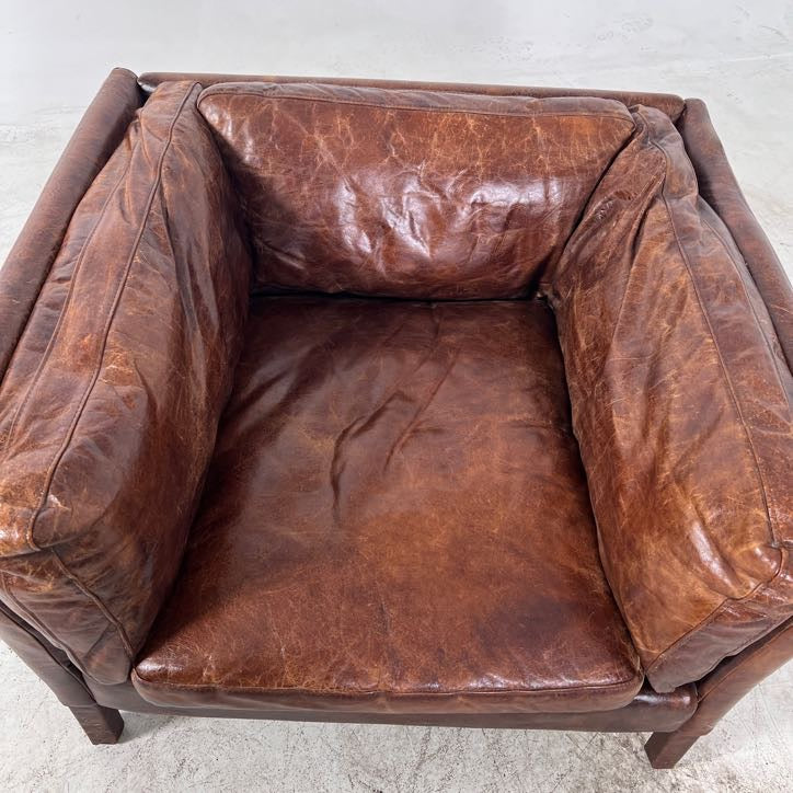 Restoration Hardware Soderham Chair + ottoman. RH Armchair.