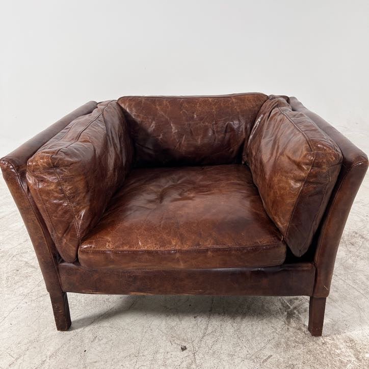 Restoration Hardware Soderham Chair + ottoman. RH Armchair.