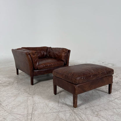 Restoration Hardware Soderham Chair + ottoman. RH Armchair.