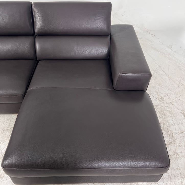 Full Grain Leather Sectional. Extendable L shaped sofa couch. Delivery available.