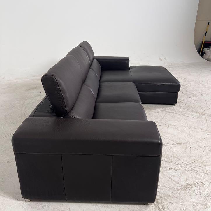 Full Grain Leather Sectional. Extendable L shaped sofa couch. Delivery available.
