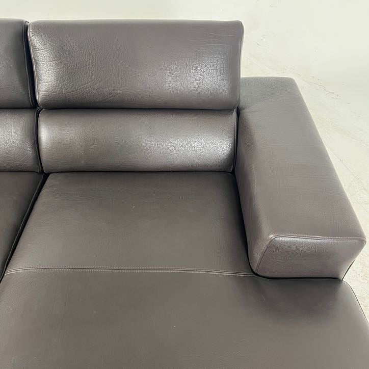 Full Grain Leather Sectional. Extendable L shaped sofa couch. Delivery available.