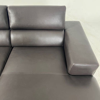 Full Grain Leather Sectional. Extendable L shaped sofa couch. Delivery available.